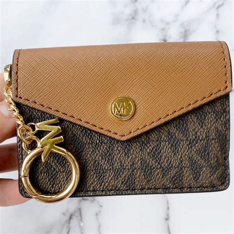 Michael Kors Kala Small Signature Leather Flap Key Ring Card 